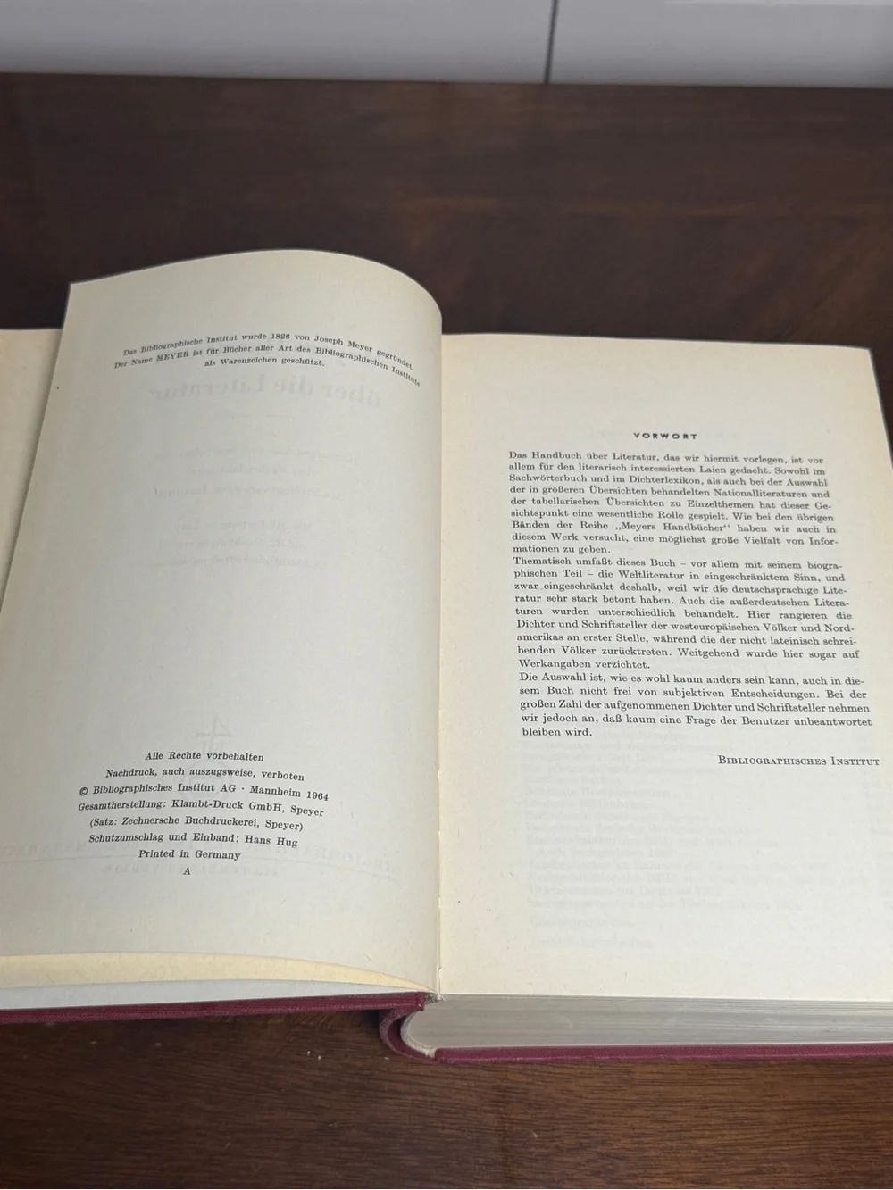 Vintage 1964 Handbuch literatur German literature reference book hardcover